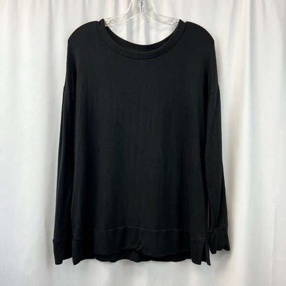 Half Moon by Modern Movement Womens Black Long Sleeve Cut Out Back Shirt Large - Picture 1 of 9